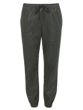 Gold Hawk Faux Leather Joggers Olive Green Sz M NWT